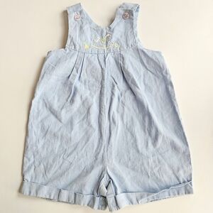 New Goodies Romper Infant Boys 24 Months Linen Vtg Baby Blue 90s 80s